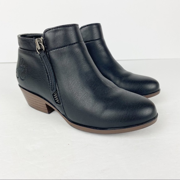 Sam Edelman Girls Petty Packer Black Leather Boots Booties Size 11